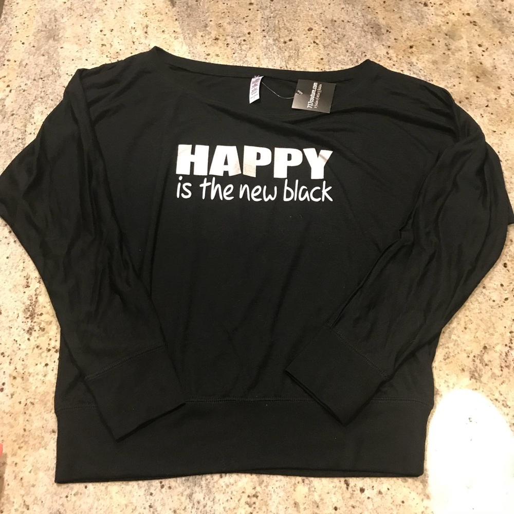 Happy is the New Black Tee Sm NWT